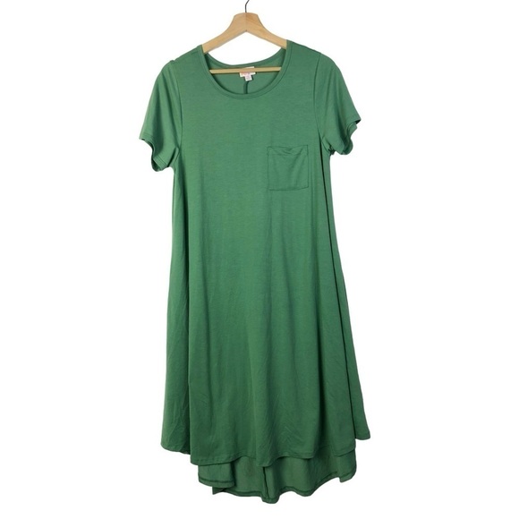 Lularoe Green Pocket Bust T-Shirt Shift Midi Dress S - Picture 1 of 3
